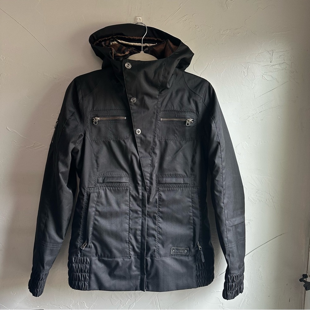 Burton Womens Lush Black Dryride Hooded Snowboarding Jacket Sz Small